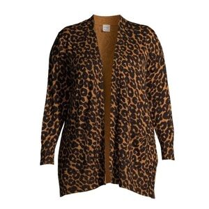 Leopard Print Open Front Cardigan